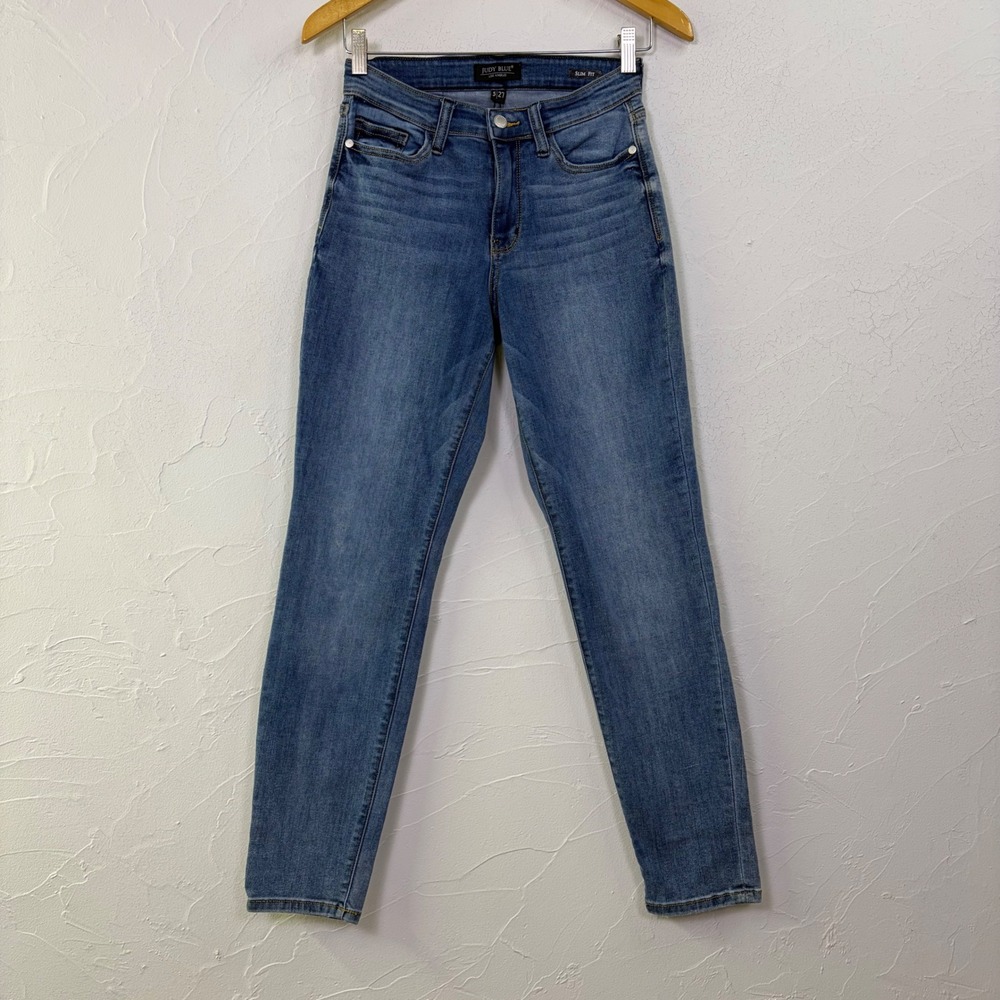 Judy Blue Slim Fit Jeans Womens 5 27 Blue Denim High Rise Stretch Casual